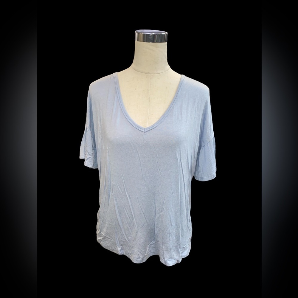 Young At Heart Los Angeles Laguna Top Cinched Style Back Blouse Small Blue